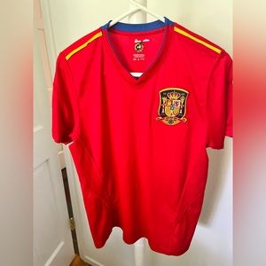 SPAIN NATIONAL TEAM HOME SOCCER FUTBOL SHIRT JERSEY SIZE ADULT MENS SMALL RED